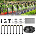 Automatic Drip Irrigation Kit - 50FT with Tool-Free Quick Connectors, 15 Copper Atomizing Nozzles & 360° Bendable Spray for Garden, Greenhouse, Lawn, Plants