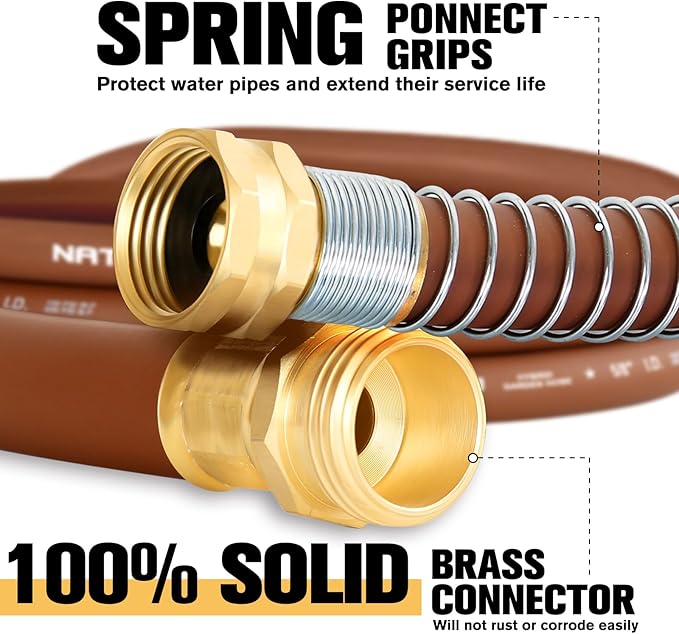 Short Leader Garden Hose 5/8" x 4ft, No Kink Lightweight Water Hose, Hybrid Rubber, Heavy Duty, 650 Burst PSI, Female to Female Fittings