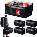 Heavy-Duty & Extra Capacity Moving Bags with Backpack Straps, Storage Totes with Double Zipper & Strong Handles, Packing Bags Alternative to Moving Boxes, Moving Supplies (4 Pack, Black)
