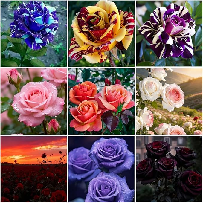 300+ Mixed Climbing Rose Seeds for Planting Outdoors-Hybrid Rare Rose Flower Seeds to Plant,Non-GMO Heirloom Home Great Garden Vine Home Landscape