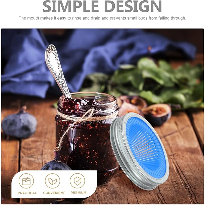 86mm Wide Mouth Sprouting Lids for Jars, 2pcs Stainless Steel Mesh Covers, Bean Sprouting Kit Filters for Small Mason Jars, Household Seed Germination Accessories