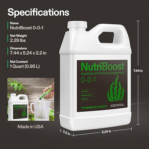 VIVOSUN All-in-One Concentrated Plant Additive NutriBoost (0-0-1) All-Purpose Liquid Fertilizer and Bloom Juice (0-6-4), Flowering Supplement Liquid Fertilizer for Flowering Stage, Concentrated Plant