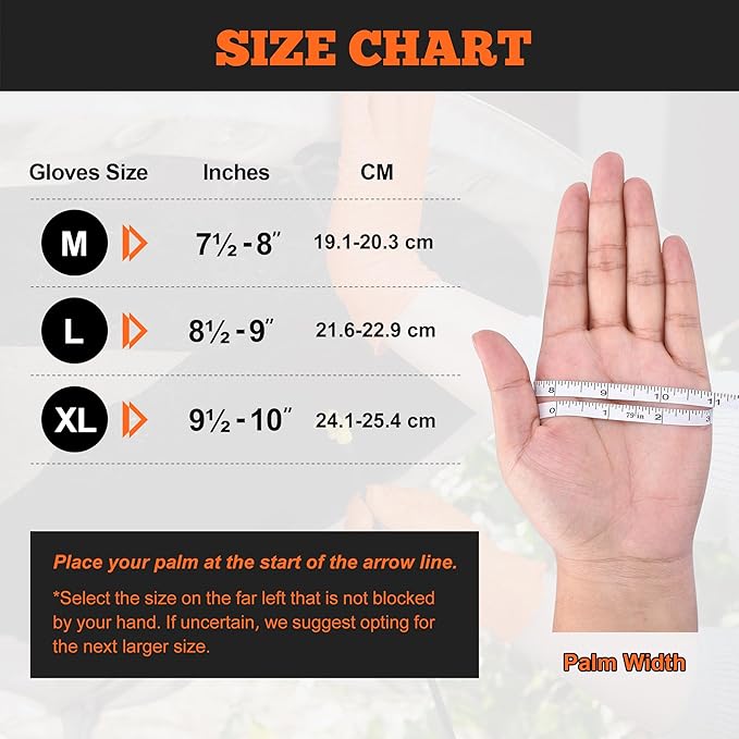 TitanFlex Heavy Duty Orange Industrial Nitrile Gloves with Raised Diamond Texture, Latex Free (6mil/8mil)