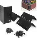 4 Pack Raised Garden Bed Corner Brackets, 3"x 3" x 6" Metal Corner Brackets for 9"-12" Garden Bed with Screws for Wood Frame, Flower or Vegetable Planter Garden