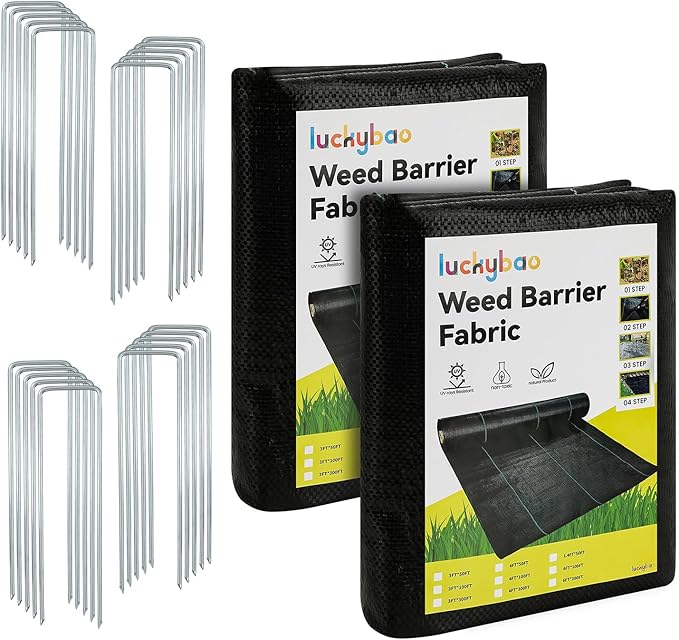 4ft x 100ft Heavy Duty Landscape Fabric - 3.2oz UV Resistant Weed Barrier Fabric, High Permeability Garden Ground Cover for Weed Control, Durable Geotextile Underlayment for Driveways & Flower Beds
