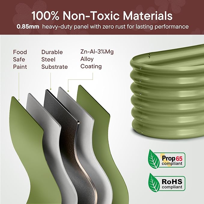 L-Shaped Metal Raised Garden Bed 7x7x1.5 ft, 18" Tall Galvanized Steel Corner Raised Garden Bed for Vegetables & Flowers, Modular Outdoor Raised Planter Box for Backyard Patio – Brooklyn Grey