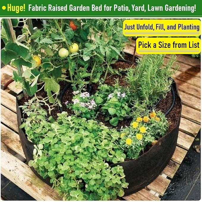 400 Gallon Big Raised Garden Bed Bag (70x24 inch) Large Plant Grow Bag for Tomato,Potato Planter,Herbs Veggies Planter,Flower Bed,Plant Container,Yard Waste,Lawn Debris,Leaf Bag with Gardening Gloves