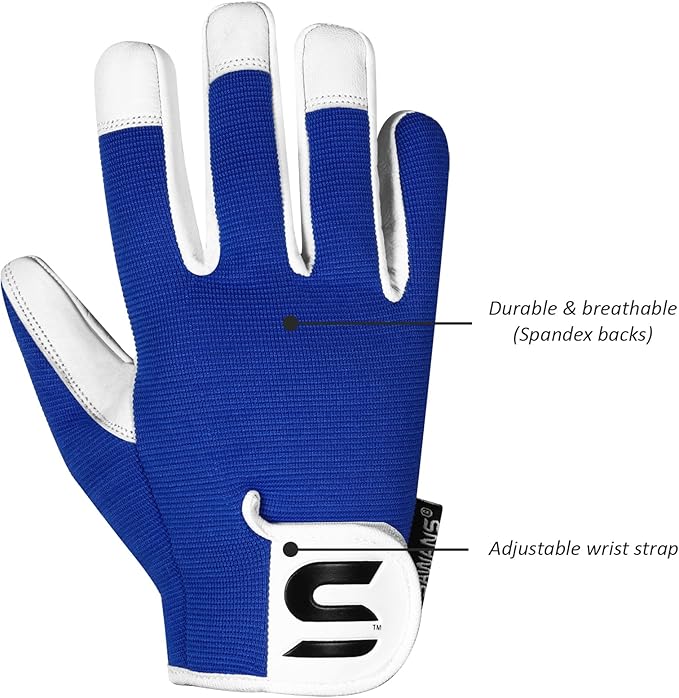 SAWANS Leather Gardening Gloves Ladies and Mens Thorn Proof Garden Gloves for Women Men Gardening Durable Work Gloves