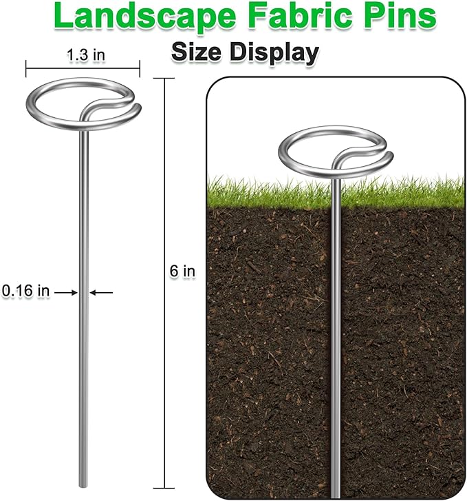 Heavy-Duty Landscape Staples – 120 Pcs 6-Inch G-Shaped Thickened Galvanized Garden Fabric Staples,Rust-Resistant Ground Cover Pins for Weed Barrier, Erosion Control & Landscaping Projects