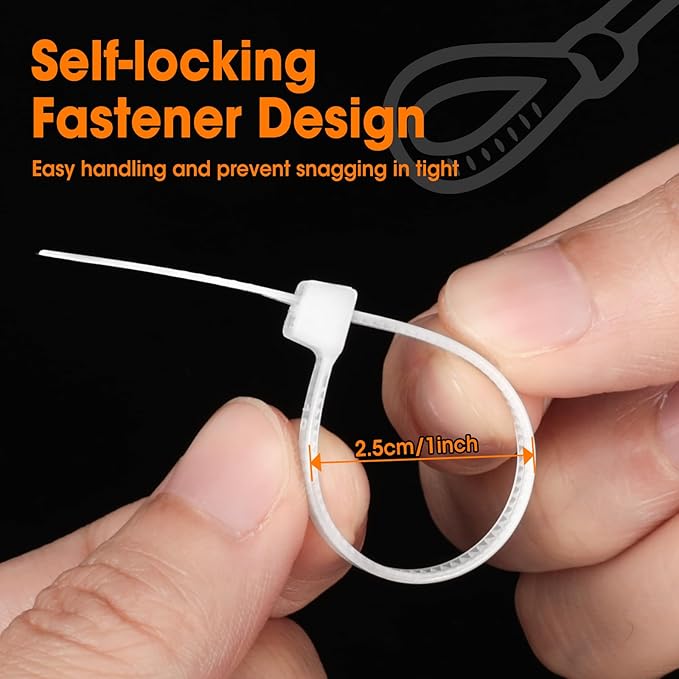5000 PCS Zip Ties 4 Inch, Small Cable Ties with 18lbs Tensile Strength, White Zip Ties for Indoor and Outdoor Use, UV Resistant Wire Ties
