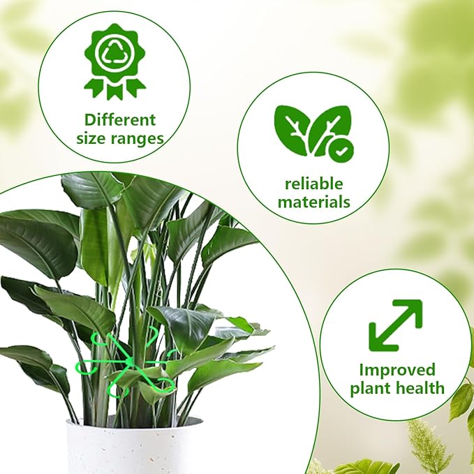 12 PCS Plant Stem Support, Reusable Stem Holder, Different Sizes Plant Support Ring