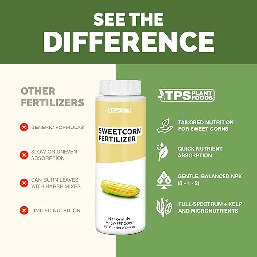 Sweet Corn Fertilizer – Liquid Plant Food for Bigger Ears, Vigorous Stalk Growth & Stronger Root Development, 8 oz