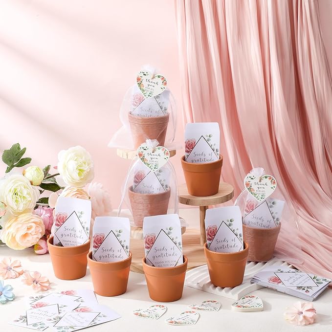 Ctosree 24 Sets Employee Appreciation Gifts Thank You for All You Do Seed Packets Include Seed Packets Flowerpot Thanks Tags Organza Bags for Coworker Teacher Nurse Staff Appreciation Gifts