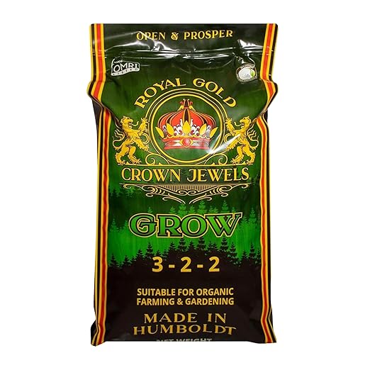Royal Gold Crown Jewels Organic Grow 3-2-2 Dry Soluble Fertilizer, 40 lbs - Best for Improving Soil Before Planting, Encouraging Vigorous Growth and Plant Feeding