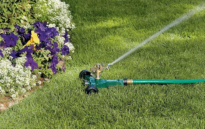 4-Pack Orbit 56186N Lawn and Garden 1/2-Inch Brass Impact Sprinkler with Metal Wheel Base