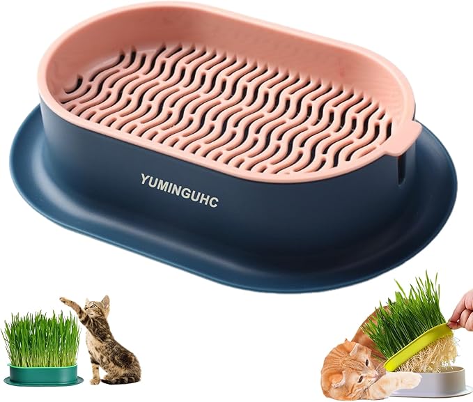 Cat Grass Planter for Indoor Cats (No Seeds Included) Hydroponic Pet Grass Seeds Growing Trays Soilless Wheatgrass Planting Pot