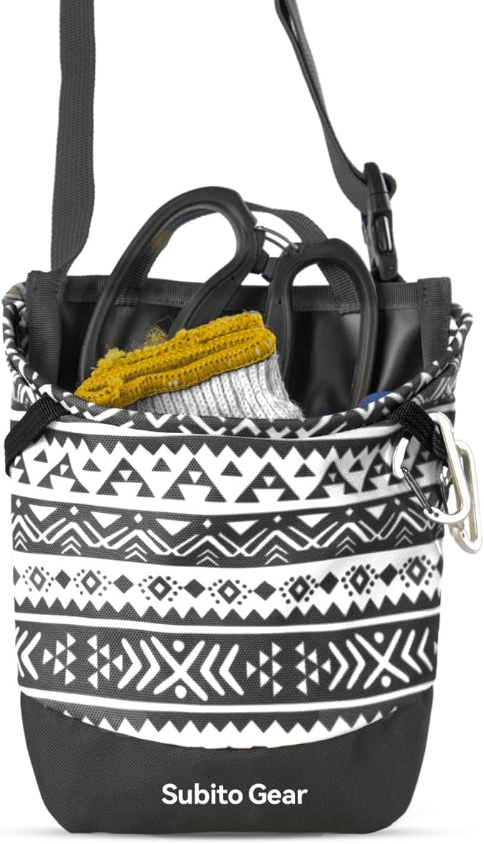Gardening Outdoor Tool Storage Bag, Oxford Gardening Plant Tool Organizer Storage Carrier Store, Multi-Purpose Bag Home Use, Ideal for Tool Storage Solutions (Black and White)