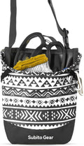 Gardening Outdoor Tool Storage Bag, Oxford Gardening Plant Tool Organizer Storage Carrier Store, Multi-Purpose Bag Home Use, Ideal for Tool Storage Solutions (Black and White)
