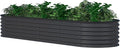 VEIKOU 8x2x1.4ft Raised Garden Bed, Galvanized Raised Garden Bed, Modular Raised Planter Box Outdoor for Vegetables, 9 in 1 Metal Garden Bed, Grey