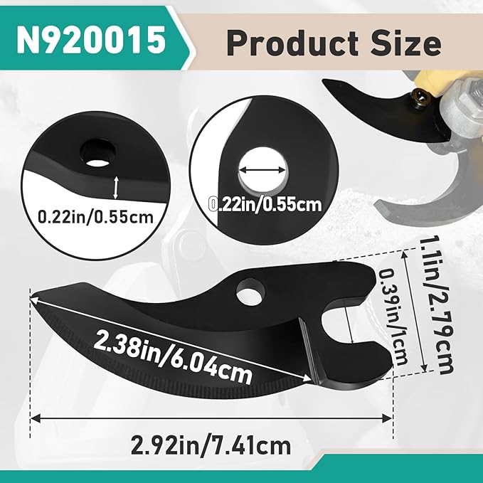 2Pcs N920015 Replacement Pruning Shear Blade for DeWalt 20V MAX Cordless Pruning Shear Saw Blade Replace DCPR320B, DCPR320D1, DCPR320D1&2727-20