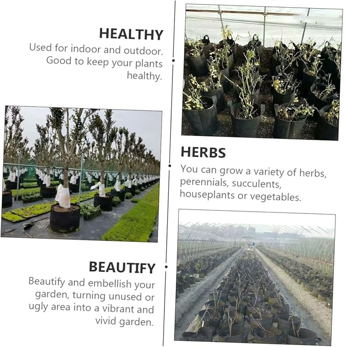3pcs 1 Gallon Non-Woven Plant Growing Bags with Handles for Vegetables and Flowers, Breathable Potato and Tomato Planting Pouch Garden Planters for Outdoor Use
