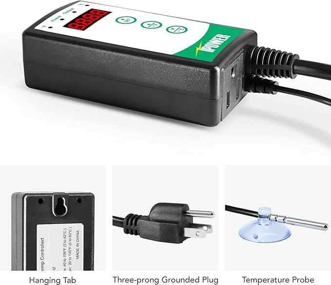 iPower Digital Heat Mat Thermostat Controller and 48" x 20.75" Carbon Film Seeding Warm Hydroponic Pad with Temperature Adjustable Knob