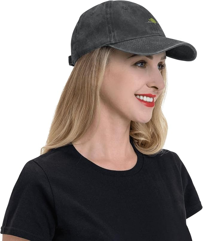 Black Seeds Sprouting Printed Washed Cowboy Baseball Cap for Adults - Stylish and Breathable Hat