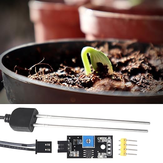 ACEIRMC Soil Moisture Sensor, Icstation Humidity Detector, with Corrosion Resistant Probe, Digital Analog Signal Output for Arduino Raspberry Pi Garden Automatic Watering System (5set)