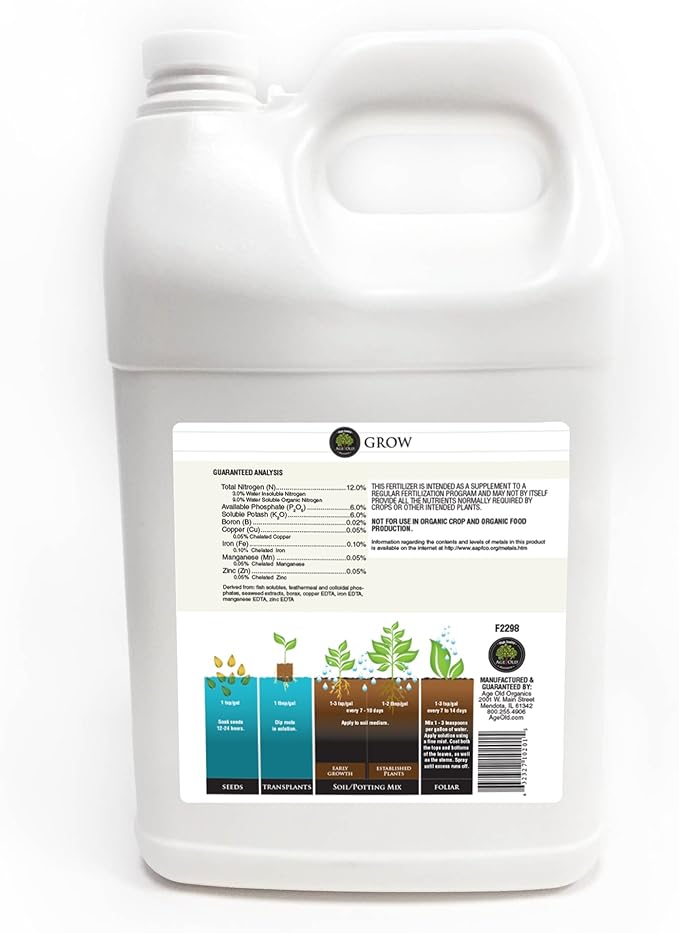 Grow Natural Based Liquid Fertilizer, 1-Gallon