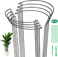 Kikhope Plant Support Stakes, 8 Pack Metal Garden Stakes Plant Cage, Half Round Peony Support Cage, Border Support, Plant Support Rings for Outdoor Indoor Plants, Vegetable, Flowers (9.8" W x 15.7" H)