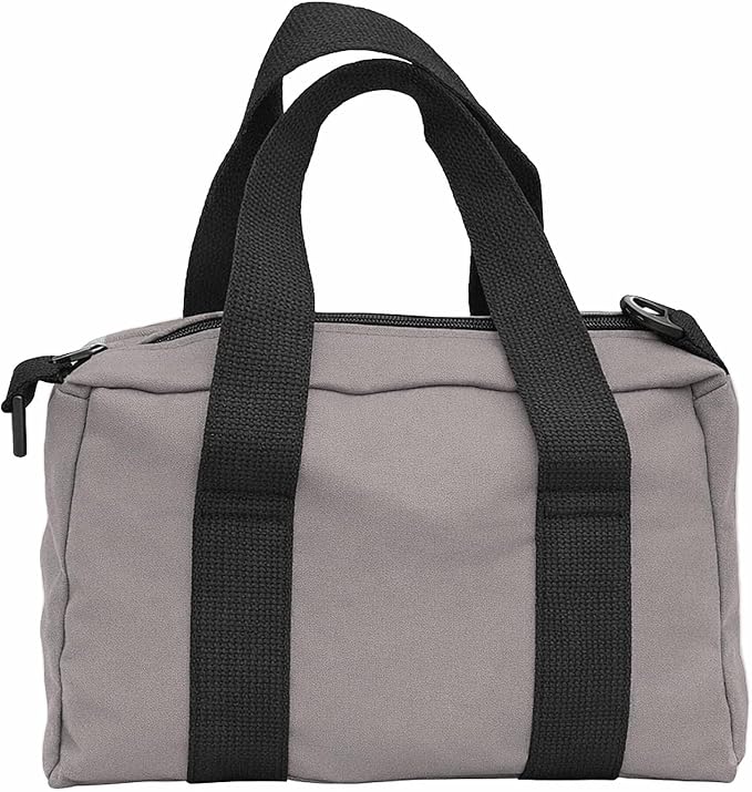 BLIRITEL Wide Mouth Tool Bag, Heavy Duty Canvas Tool Storage Bag, Large Capacity Handbag, Multi-function Tool Organizer Tote Bag for Storage Wrenches Pliers (Gray, 14 Inch)