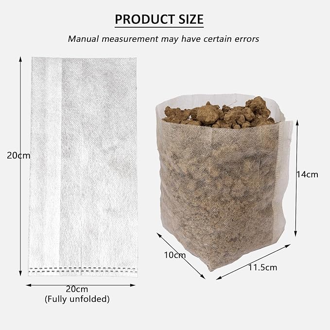 200 Pcs Plants Nursery Bags Non-Woven Seedling Grow Bags for Vegetables Flowers Fruits Trees Planting Transplant for Home Garden Pots (200, 20 * 20cm)