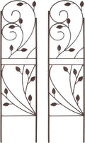 Sunnydaze 32-Inch Rustic Plant Design Outdoor Garden Trellis - Metal Wire Plant Support Trellis for Climbing Plants - Brown - Set of 2