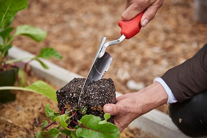 Corona Stainless Steel ComfortGEL Transplanter, red