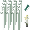 Breeze Touch 20 Pack Plant Stakes, 16 Inch Plant Support Stakes with 15 Twist Ties, Plant Sticks Support, Flower Stakes for Plants Peony, Tomato Seedling, Marigold, Amaryllis, Sapling, Coreopsis