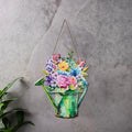Quterhero Watering Can Flower Wall Decor, Metal Hanging Art for Indoor Outdoor Wall or Porch, Vintage Farmhouse Porch Decor Gift for Mom, Women, Friends(Cherry Blossom)