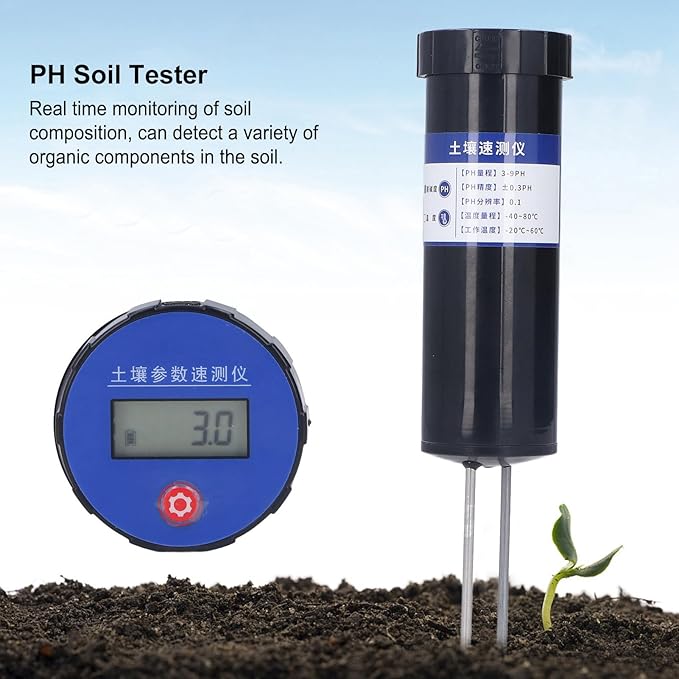 Digital Soil PH Meter, Industrial Grade Soil PH Tester with LCD Display, High Precision Soil PH Pen, Soil PH Monitor for Garden/Lawn/Plants