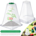 20 Pack Garden Cloches for Plants,9.4" H X 7.8" D Reusable Bell Plant Protector with 40 Ground Stakes and Rotary Vent Cover,Plant Covers Freeze Protection from Animals Snails Birds Chickens (White)