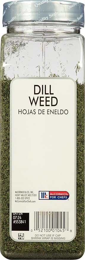 McCormick Culinary Dill Weed, 5 oz - One 5 Ounce Container of Dried Dill Weed Seasoning For Back of House Use, Best in Stuffings, Dips, Soups, Seafood and More