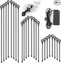 Silicone Cable Ties with Holes, 24PK Reusable Twist Ties for Bundling - 6in, 12in, 18in - Indoor/Outdoor Use (Black)