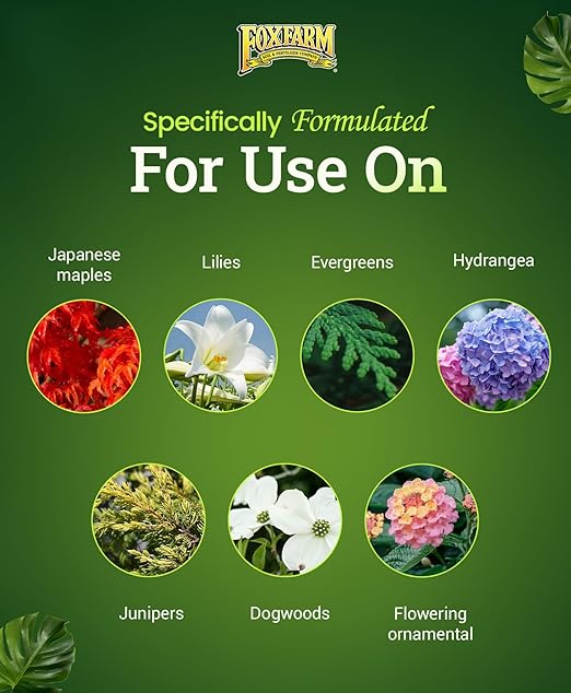 FoxFarm Happy Frog Japanese Maple Fertilizer - Hydrangea Fertilizer for Vegetative Growth & Strong Branch Development - 4-3-4 Blend with Soil Microbes & Mycorrhizal Fungi for Low pH Feeders - 4 lb