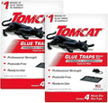 Tomcat Mouse Trap with Immediate Grip Glue for Mice, Cockroaches, and Spiders, Ready-to-Use, 2-Pack (8 Glue Traps)