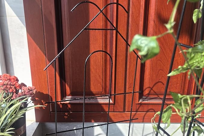 ARIFARO 32" Metal Garden Trellis for Climbing Plants, 4 Pack Plant Trellis for Potted Plants, Indoor Outdoor Black Trellis for Vines, Flowers, Cucumbers, 13.4" Wide