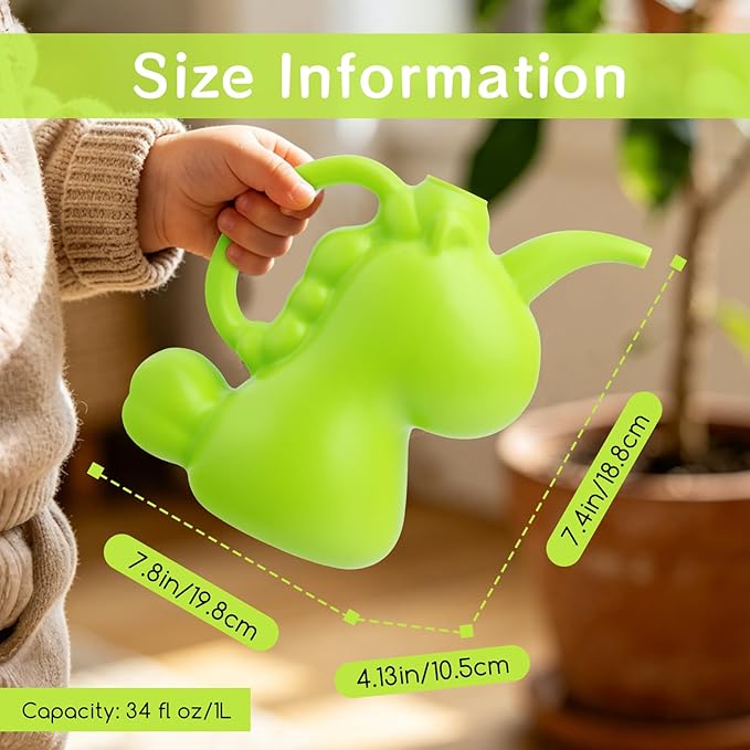 XXXFLOWER Unicorns Indoor Watering Can, 1 L Cute Animal Water Cans, Novelty Unicorns Shape Watering Pot for Office House Indoor Garden（Green）