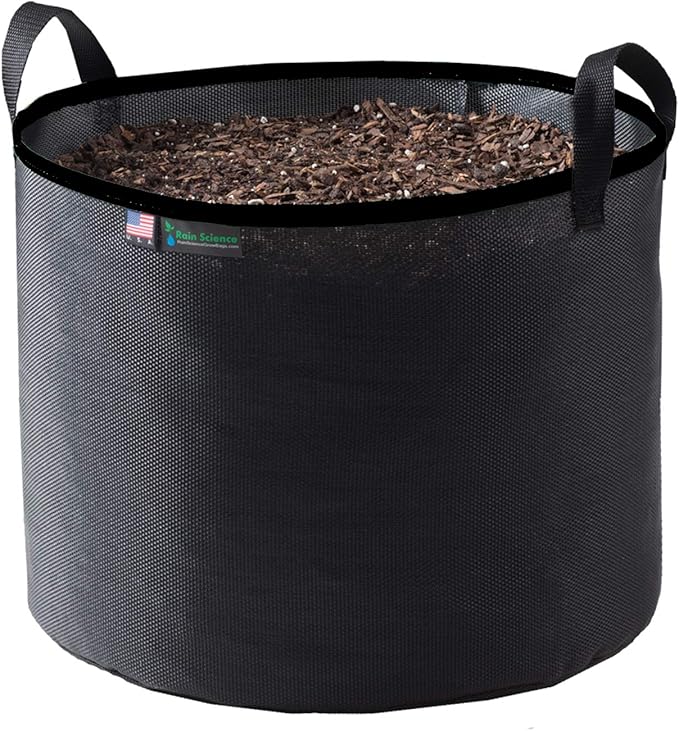 Grow Bag 5 Gallon, Planting Pots - Colorful Plant Grow Bags Pots Gardening Vegetable - Air Pruning Mesh Fabric Plant Container - (Black/Black)