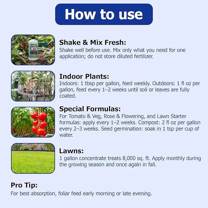 Neptune’s Harvest Seaweed Plant Food (0-0-1) - 16oz Pint - Multi-Purpose Seaweed Organic Liquid Fertilizer - Indoor & Outdoor Plant Fertilizer for Lawns, Gardens, Vegetables, & Flowers
