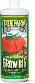 FoxFarm Grow Big Liquid Plant Food - Bloom Fertilizer for Flowers, Fruits, and Vegetables, Perfect for Indoor & Outdoor Potted Plants, NPK 6-4-4 (Quart)
