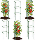 6 Pack Tomato Cages for Garden, 43.3 Inch Tall Tomato Trellis Plant Support, Adjustable Garden Trellis for Climbing Vegetables, Plants, Flowers and Fruits(14.5" x 14.5")