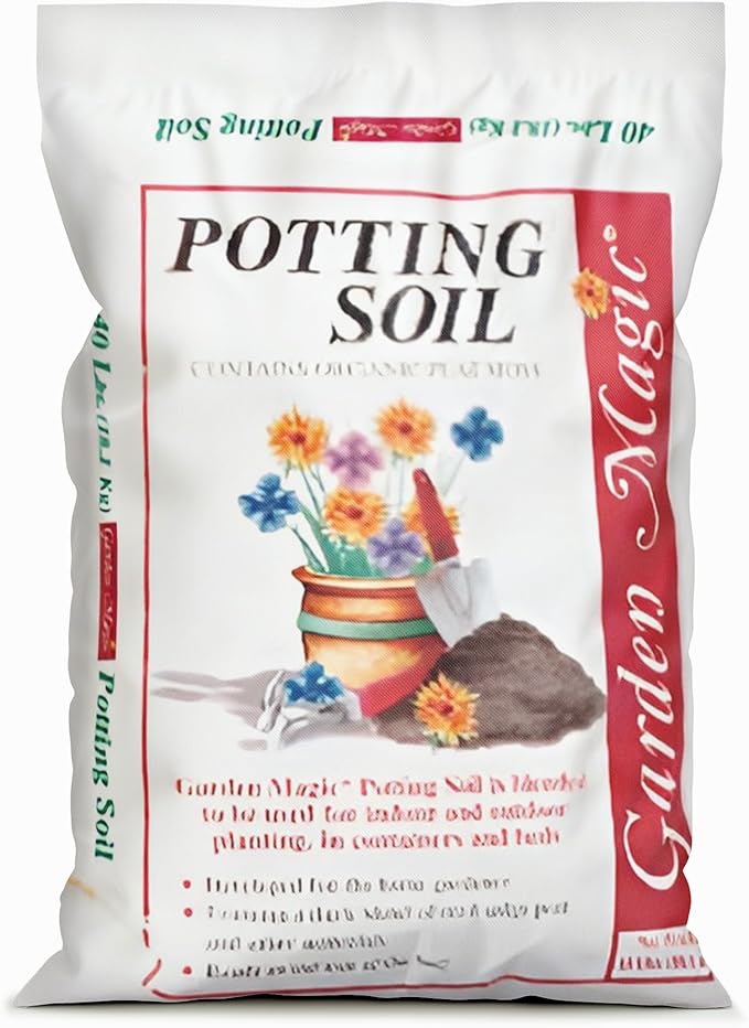 Michigan Peat 2 Pack Garden Magic General Purpose Moisture Retaining Potting Soil Mix for Indoor and Outdoor Planting, 40 lb Bag