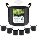 GreatBuddy Grow Bags 5 Gallon 6-Pack, Heavy Duty Fabric Grow Bags with Handles for Vegetables, Herbs, and Tomatoes, Fabric Pots & Planting Bags for Outdoor Home Gardening